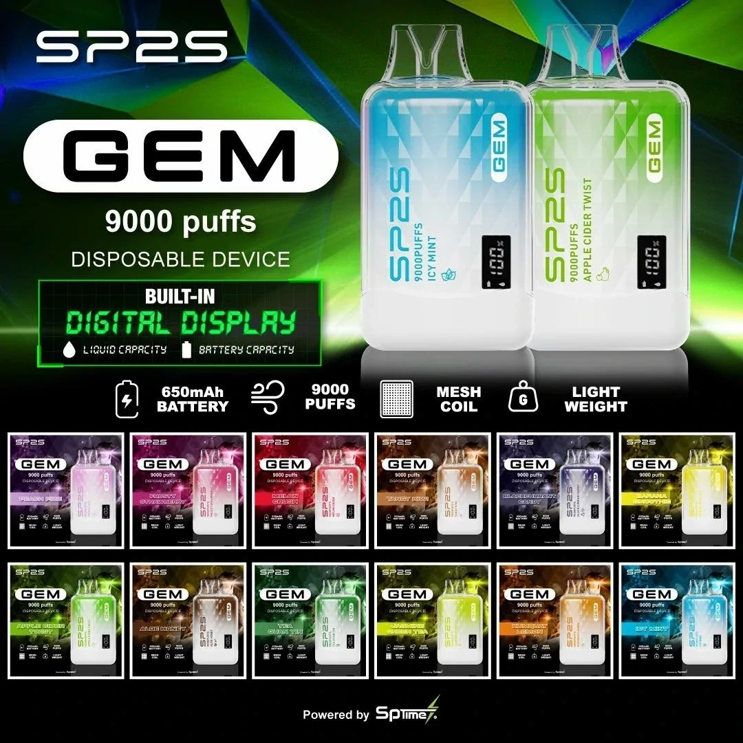SP2S GEM 9000口一次性電子煙|智能顯示・極致續航・奢華設計