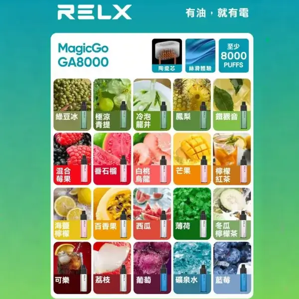 悅刻RELX GA8000拋棄式:陶瓷霧化芯超棒,8000口大容量超耐用